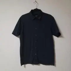 UNIQLO　ユニクロ　エアリズムジャージーポロシャツ　フルオープン　ネイビー