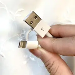 iPhone to USBケーブル USB＋ライトニング ホワイト白 1m③