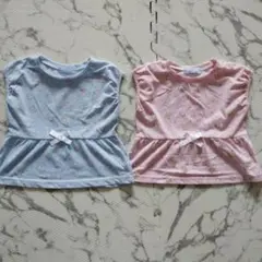 リボン付きクマ柄　Tシャツ 95サイズ 2枚セット