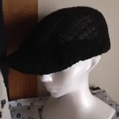 黒レースパナマハンチング帽