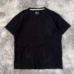 美品✨【無印良品/MUJI】黒 Tシャツ (S) ポケット付き 綿100%