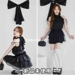 ワンアフターアナザー NICE CLAUP フリルミニワンピース ブラックドット