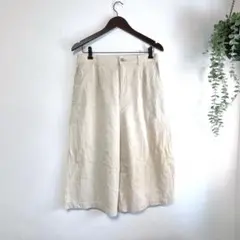 【J91】ユニクロUNIQLOガウチョパンツ　ワイドパンツ　ベージュXLゆったり