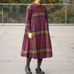 BEAMS BOY☆パープル☆ビッグタータンワンピース☆ビームスボーイ