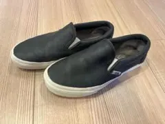 Vans レザースリッポン　ネイビー