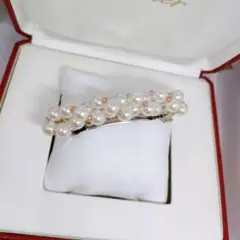 韓国アクセ ストレートパールバレッタ 上品 パールバレッタ パールアクセサリー