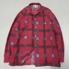 90s Vintage フランネル レーヨン L/S シャツ チェック プリネル