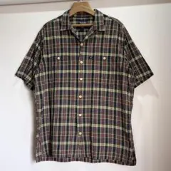 POLO JEANS マドラスチェック 半袖 開襟シャツ L インド綿