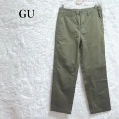 美品　GU ジーユー　チノパン　カーキ　コットン　M　シンプル　定番