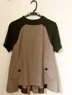 お値下げ美品Sacai 2022SSプレライン ニットスリーブTシャツ