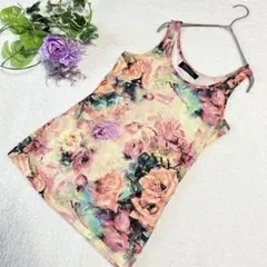 【Vanity Glamourous】カラフルタンクトップ　花柄　薔薇