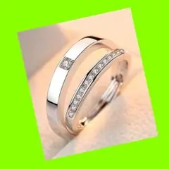 ❤❤☆2個セット☆☆ジルコニア指輪☆シルバー リング☆ペアリングペア男女