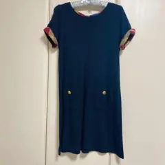 ブルーレーベル クレストブリッジ 袖チェックワンピース