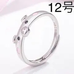 アンティーク キュート ブタ シルバー リング 12号 指輪 おしゃれ かわいい