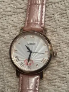 Létoile 手巻き時計 ピンクレザー