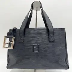 【極美品】FENDI ハンドバッグ エピ ロゴ型押し FF金具 チャーム レザー