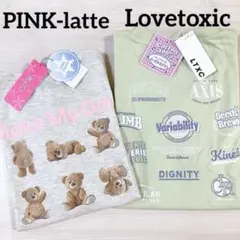 2025SS 新作　PINK-latte&ラブトキシック　Tシャツセット　160