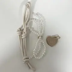 Chico リボンパール付きウォレットチャーム チャームのみ アイボリー