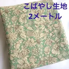 SALE♪新品、未使用 こばやし生地 幅110cm✖️約2m 薄いグリーン色花柄