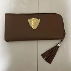 ATAOブラウンレザー長財布 タッセル付き