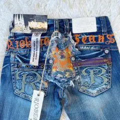 新品 Riobera Jeans リオベラ フレアデニム 刺繍 24 y2k