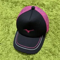 最終値下げ　Mizuno メッシュキャップ 黒/ピンク56〜60cm