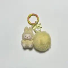 ラブブ ぬいぐるみ ミニキーホルダー イエロー ハート付き