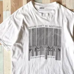 90s Human-i-Tees シマウマ プリントTシャツ L アートTee
