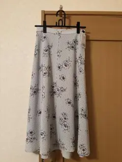 IENA ストライプフラワースカート