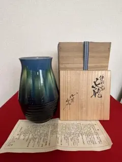 AKａ5380 二代 徳田八十吉 魁星 花瓶 共箱 AKa5380 二代 徳田八十吉 魁星 花瓶 共箱