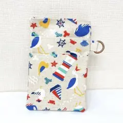 【人気】ラミネート生地☆ナースポケット☆オーガナイザー⭐︎夏♪水兵♪かもめ♪ヨット