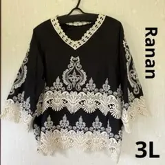 【美品】Ranan 刺繍　レース　カットソー