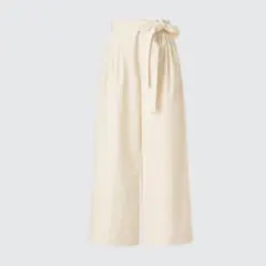 ユニクロ ベルテッド アンクル ワイドパンツ パンツ ホワイト 67