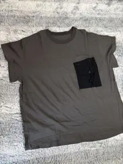 YORTグレー Tシャツ ジッパーポケット付き
