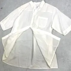 【パシオーネ 】コットン ボタンダウンシャツ シアーシャツ サイズ38