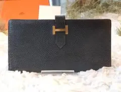 ✨超良品✨ 最高級 エルメス HERMES べアンスフレ リザード 財布 長財布