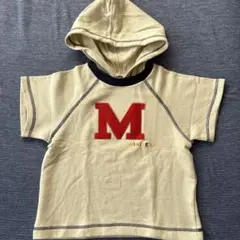 フード付き半袖Tシャツ M刺繍 100サイズ