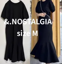 美品&.NOSTALGIA半袖フレアMコクーンスリーブスウェットワンピース