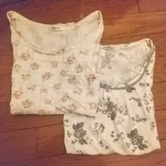 まとめ買い割引OK Honeys 花柄 半袖トップス2枚セット