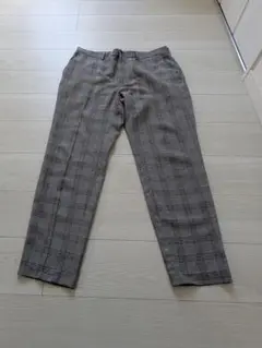 グレー系チェック柄スラックス GU