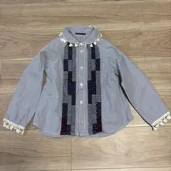 FITH ストライプ柄フリル付きシャツ　120