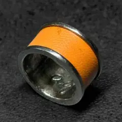agnes b Leather combination silver ring