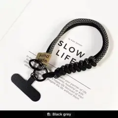 Black-Grey オシャレ スマホ ストラップ パラコード