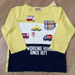 ミキハウス 車両プリント 長袖Tシャツ