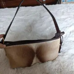 値下げ❢毛革ハンドバッグ