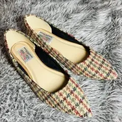 未使用 HARRIS TWEED しまむら フラットパンプス 24.5cm