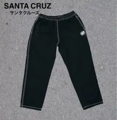 美品 SANTA CRUZ サンタクルーズ 刺繍ロゴ ワークパンツ 黒 Mサイズ
