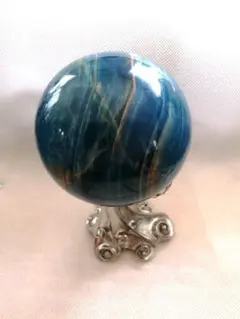 【新品】大きめ、濃いめブルーのブルーオニキスのスフィア　8-20