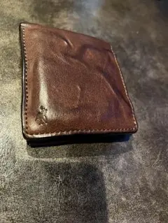 レザー製二つ折り財布 ダークブラウン　SOT ウォッシュレザー