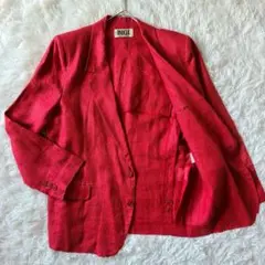 ✨️希少✨️MEN'S BIGI リネン100% テーラードジャケット レッド